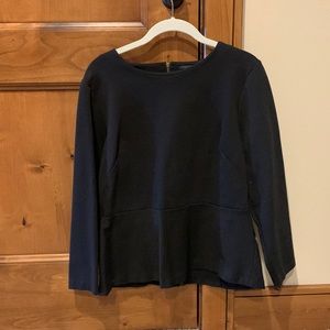 J Crew black peplum top